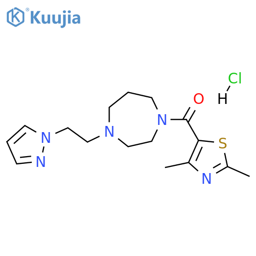 1-(2,4-dimethyl-1,3-thiazole-5-carbonyl)-4-2-(1H-pyrazol-1-yl)ethyl-1,4-diazepane hydrochloride structure