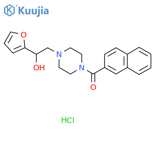 1-(furan-2-yl)-2-4-(naphthalene-2-carbonyl)piperazin-1-ylethan-1-ol hydrochloride structure