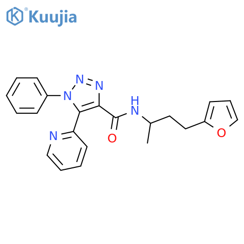 N-4-(furan-2-yl)butan-2-yl-1-phenyl-5-(pyridin-2-yl)-1H-1,2,3-triazole-4-carboxamide structure