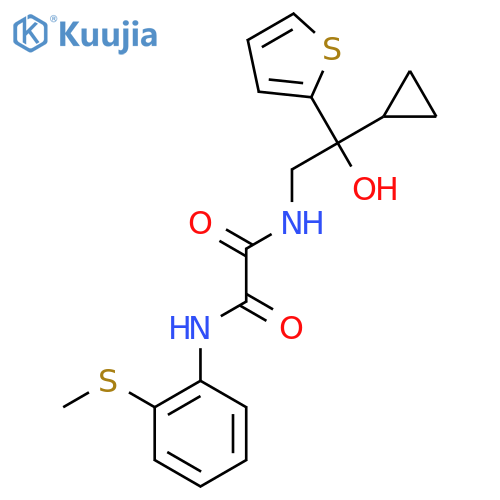 N-2-cyclopropyl-2-hydroxy-2-(thiophen-2-yl)ethyl-N'-2-(methylsulfanyl)phenylethanediamide structure