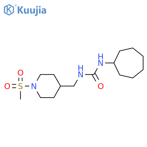 1-cycloheptyl-3-[(1-methanesulfonylpiperidin-4-yl)methyl]urea structure