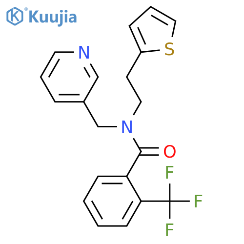 N-(pyridin-3-yl)methyl-N-2-(thiophen-2-yl)ethyl-2-(trifluoromethyl)benzamide structure