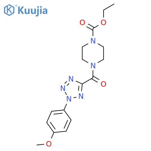 ethyl 4-2-(4-methoxyphenyl)-2H-1,2,3,4-tetrazole-5-carbonylpiperazine-1-carboxylate structure