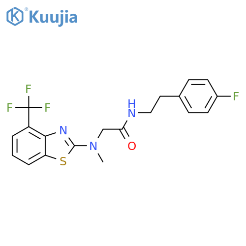 N-2-(4-fluorophenyl)ethyl-2-{methyl4-(trifluoromethyl)-1,3-benzothiazol-2-ylamino}acetamide structure