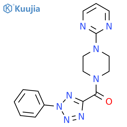 2-4-(2-phenyl-2H-1,2,3,4-tetrazole-5-carbonyl)piperazin-1-ylpyrimidine structure