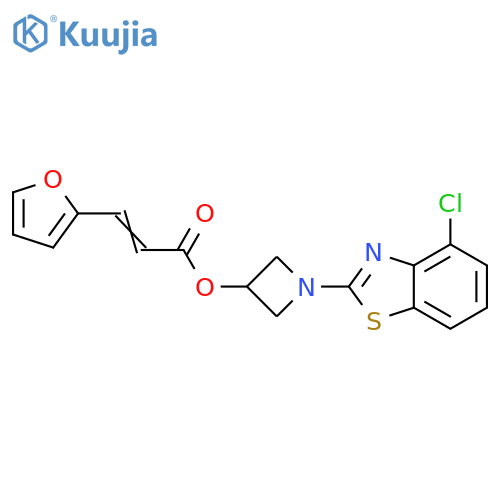 1-(4-chloro-1,3-benzothiazol-2-yl)azetidin-3-yl (2E)-3-(furan-2-yl)prop-2-enoate structure