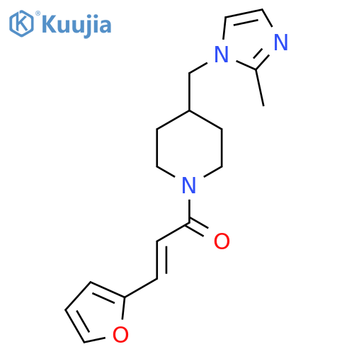 (2E)-3-(furan-2-yl)-1-{4-(2-methyl-1H-imidazol-1-yl)methylpiperidin-1-yl}prop-2-en-1-one structure