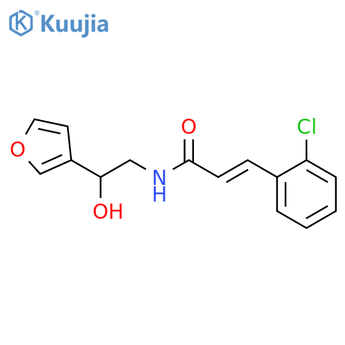 (2E)-3-(2-chlorophenyl)-N-[2-(furan-3-yl)-2-hydroxyethyl]prop-2-enamide structure
