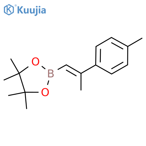 4,4,5,5-tetramethyl-2-(2-(p-tolyl)prop-1-en-1-yl)-1,3,2-dioxaborolane structure