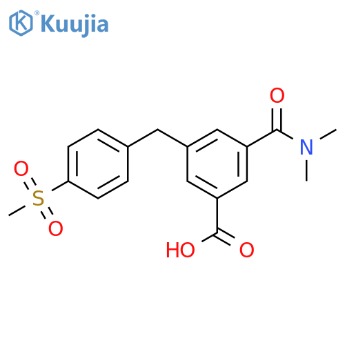 3-(dimethylcarbamoyl)-5-[(4-methylsulfonylphenyl)methyl]benzoic acid structure