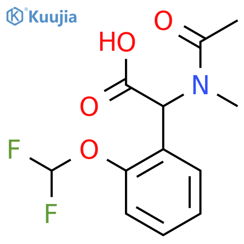 2-2-(difluoromethoxy)phenyl-2-(N-methylacetamido)acetic acid structure