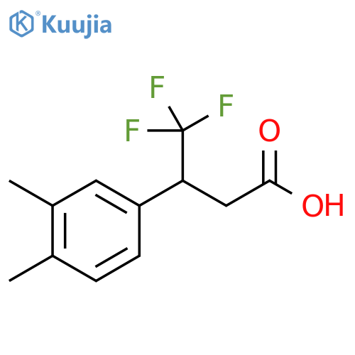 3-(3,4-dimethylphenyl)-4,4,4-trifluorobutanoic acid structure