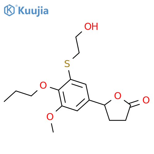2(3H)-Furanone,dihydro-5-[3-[(2-hydroxyethyl)thio]-5-methoxy-4-propoxyphenyl]-, (S)- (9CI) structure