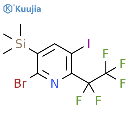 Pyridine, 2-bromo-5-iodo-6-(1,1,2,2,2-pentafluoroethyl)-3-(trimethylsilyl)- structure