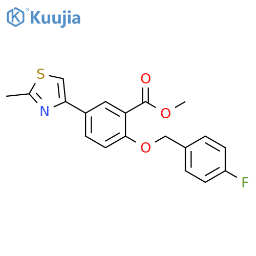 2-(4-Fluoro-benzyloxy)-5-(2-methyl-thiazol-4-yl)-benzoic acid methyl ester structure