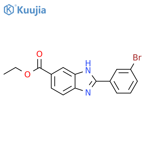 2-(3-Bromo-phenyl)-3H-benzoimidazole-5-carboxylic acid ethyl ester structure