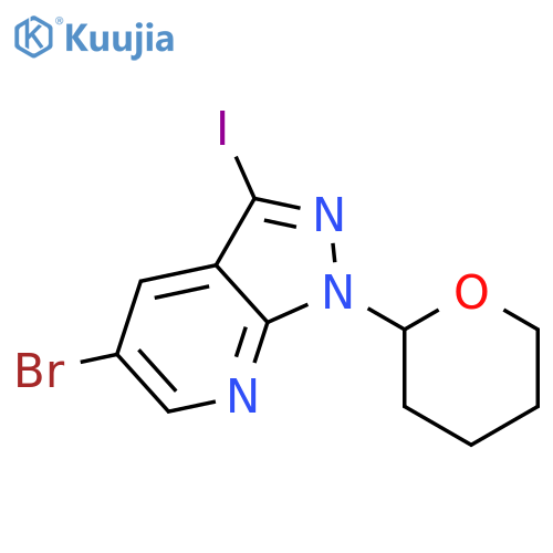 5-Bromo-3-iodo-1-(tetrahydro-2H-pyran-2-yl)-1H-pyrazolo3,4-bpyridine structure