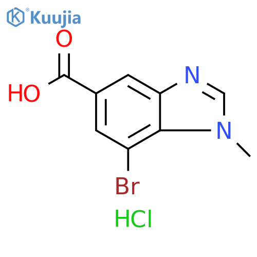 7-Bromo-1-methyl-1,3-benzodiazole-5-carboxylic acid hydrochloride structure