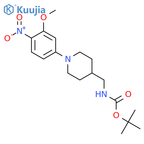 tert-Butyl ((1-(3-methoxy-4-nitrophenyl)piperidin-4-yl)methyl)carbamate structure