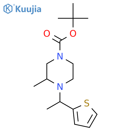 Tert-Butyl 3-methyl-4-(1-(thiophen-2-yl)ethyl)piperazine-1-carboxylate structure