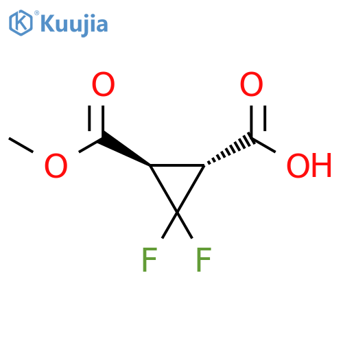 rac-(1R,3R)-2,2-difluoro-3-(methoxycarbonyl)cyclopropane-1-carboxylic acid structure