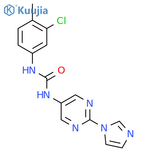 1-(3-chloro-4-methylphenyl)-3-2-(1H-imidazol-1-yl)pyrimidin-5-ylurea structure