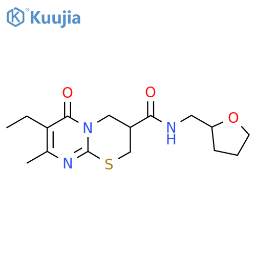 7-ethyl-8-methyl-6-oxo-N-(oxolan-2-yl)methyl-2H,3H,4H,6H-pyrimido2,1-b1,3thiazine-3-carboxamide structure