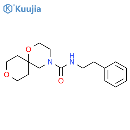 N-(2-phenylethyl)-1,9-dioxa-4-azaspiro[5.5]undecane-4-carboxamide structure