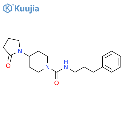 4-(2-oxopyrrolidin-1-yl)-N-(3-phenylpropyl)piperidine-1-carboxamide structure