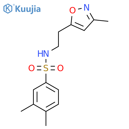 3,4-dimethyl-N-2-(3-methyl-1,2-oxazol-5-yl)ethylbenzene-1-sulfonamide structure