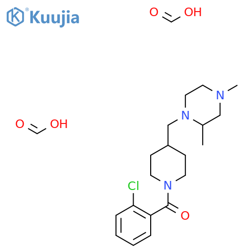 1-{1-(2-chlorobenzoyl)piperidin-4-ylmethyl}-2,4-dimethylpiperazine; bis(formic acid) structure