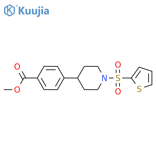 methyl 4-[1-(thiophene-2-sulfonyl)piperidin-4-yl]benzoate structure