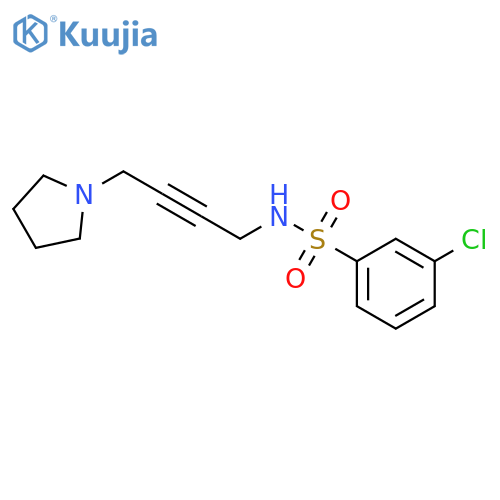 3-chloro-N-4-(pyrrolidin-1-yl)but-2-yn-1-ylbenzene-1-sulfonamide structure