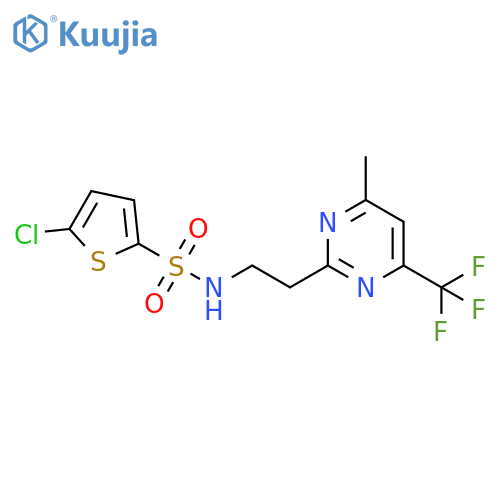 5-chloro-N-{2-[4-methyl-6-(trifluoromethyl)pyrimidin-2-yl]ethyl}thiophene-2-sulfonamide structure