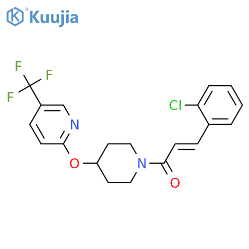 (2E)-3-(2-chlorophenyl)-1-(4-{[5-(trifluoromethyl)pyridin-2-yl]oxy}piperidin-1-yl)prop-2-en-1-one structure