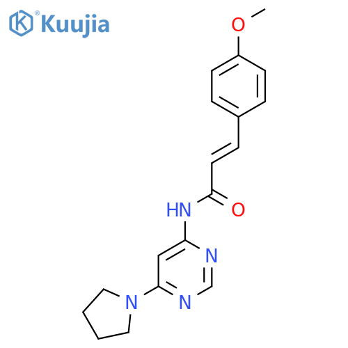 (2E)-3-(4-methoxyphenyl)-N-[6-(pyrrolidin-1-yl)pyrimidin-4-yl]prop-2-enamide structure