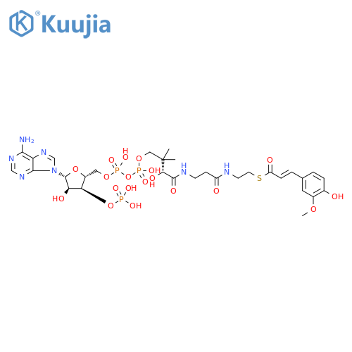 Coenzyme A, S-[(2E)-3-(4-hydroxy-3-methoxyphenyl)-2-propenoate] structure
