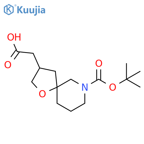 2-(7-(tert-Butoxycarbonyl)-1-oxa-7-azaspiro[4.5]decan-3-yl)acetic acid structure