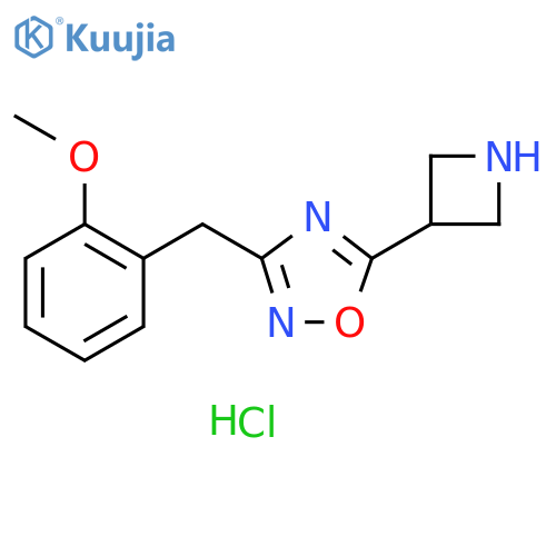 5-(azetidin-3-yl)-3-[(2-methoxyphenyl)methyl]-1,2,4-oxadiazole hydrochloride structure