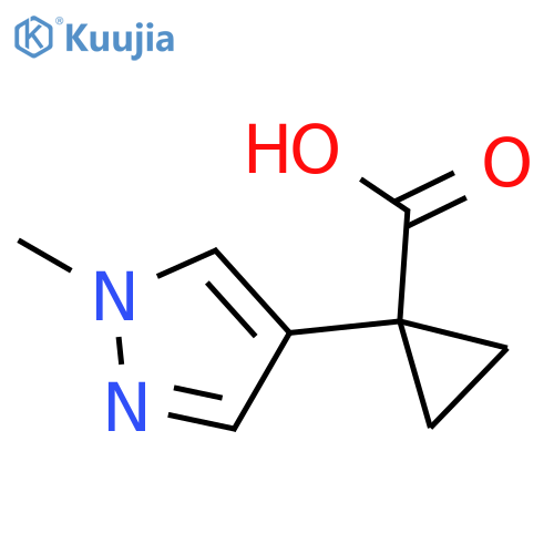1-(1-methyl-1H-pyrazol-4-yl)cyclopropane-1-carboxylic acid structure