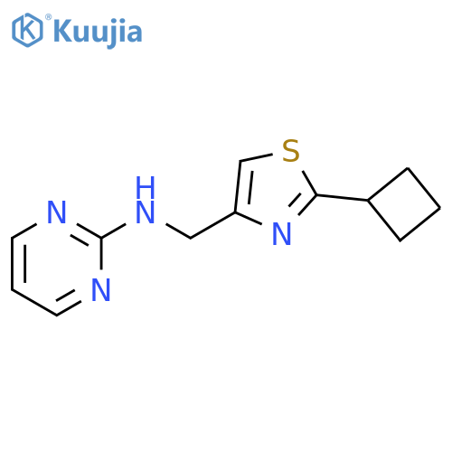(2-Cyclobutyl-thiazol-4-ylmethyl)-pyrimidin-2-yl-amine structure