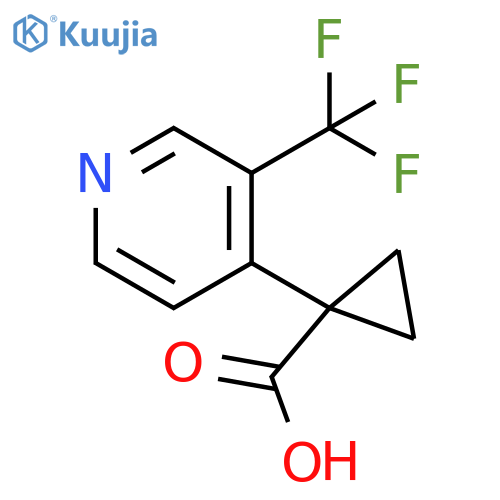 1-3-(trifluoromethyl)pyridin-4-ylcyclopropane-1-carboxylic acid structure