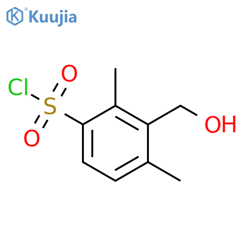 3-(hydroxymethyl)-2,4-dimethylbenzene-1-sulfonyl chloride structure