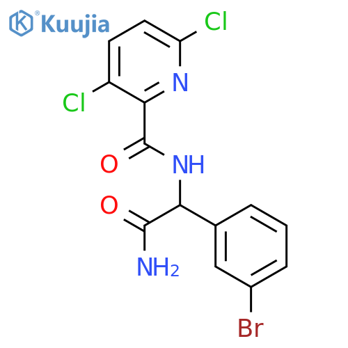 2-(3-Bromophenyl)-2-[(3,6-dichloropyridin-2-yl)formamido]acetamide structure
