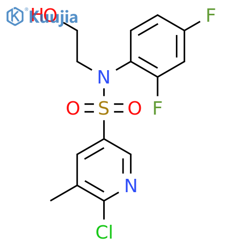 6-chloro-N-(2,4-difluorophenyl)-N-(2-hydroxyethyl)-5-methylpyridine-3-sulfonamide structure