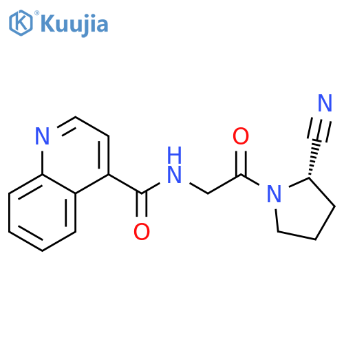 4-Quinolinecarboxamide, N-[2-[(2S)-2-cyano-1-pyrrolidinyl]-2-oxoethyl]- structure