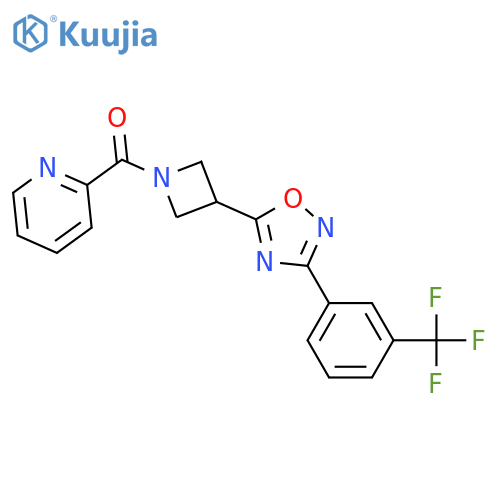 2-(3-{3-3-(trifluoromethyl)phenyl-1,2,4-oxadiazol-5-yl}azetidine-1-carbonyl)pyridine structure