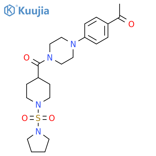 1-(4-{4-1-(pyrrolidine-1-sulfonyl)piperidine-4-carbonylpiperazin-1-yl}phenyl)ethan-1-one structure