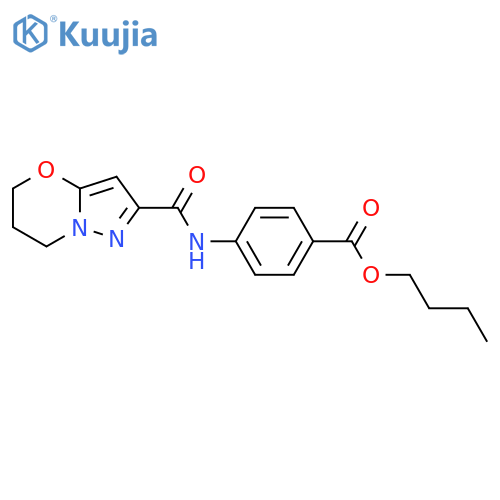 butyl 4-{5H,6H,7H-pyrazolo[3,2-b][1,3]oxazine-2-amido}benzoate structure