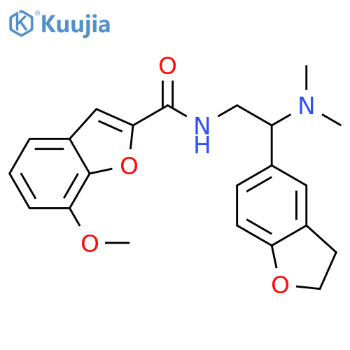 N-[2-(2,3-dihydro-1-benzofuran-5-yl)-2-(dimethylamino)ethyl]-7-methoxy-1-benzofuran-2-carboxamide structure